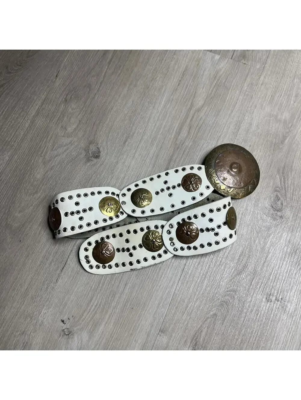 y2k Moroccan belt white and brass